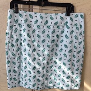 Ann Taylor Pale Blue and Green Patterned Skirt